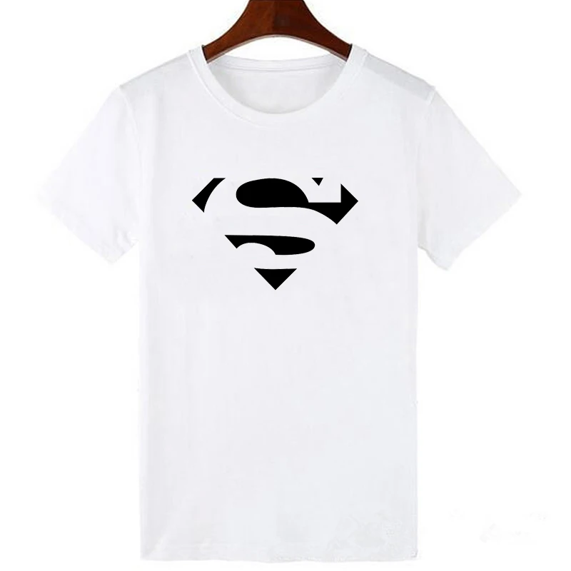 LUSLOS Супермен Marvel футболка женская летняя с коротким рукавом белая черная повседневная с круглым вырезом Футболка супергерой Femme уличная Harajuku T - Цвет: WTQ0162-White