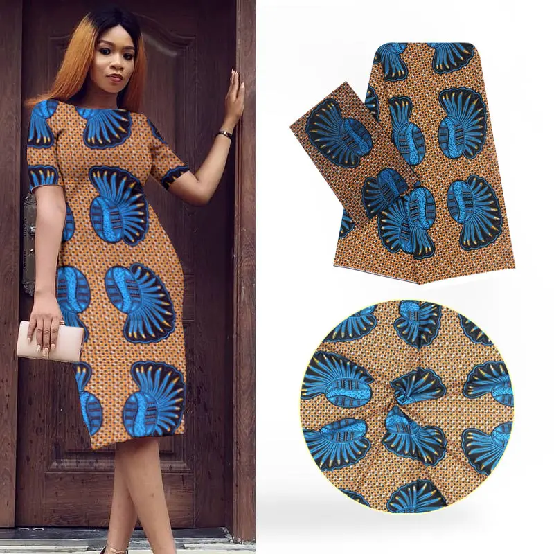 

2018 Hot Sale Tissus African Wax Prints Fabric Senior Silk Fabrics And 2 Yards Elegant Beautiful Chiffon Cloths S180725