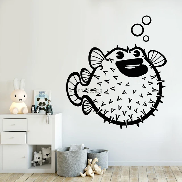 diodon cute animals decals kids room art home decor 3d murals vinyl