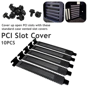 

10 Pcs/lot Hard Steel Dust Filter Blanking Plate PCI Slot Cover w Screws black card slot cover