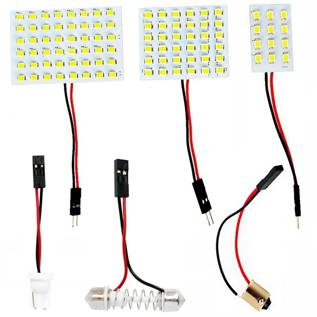 T10 W5W BA9S C5W Festoon(31mm 36mm 39mm 42mm) 3 Adapters 12 36 48 SMD 2835 LED Reading Panel Lights Bulbs Car Interior Dome Lamp