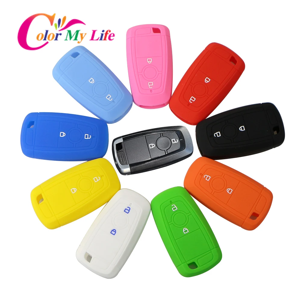 

2 Button Silicone Car Key Fob Cover Case Set for Ford EcoSport 2018 2019 Keyless Remote Protect Skin Cap Accessories