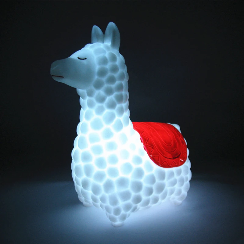Милый Альпака Novetly огни прикроватная тумбочка для спальни смолы мультфильм овца лампы украшения дома огни Рождественский подарок игрушка для детей