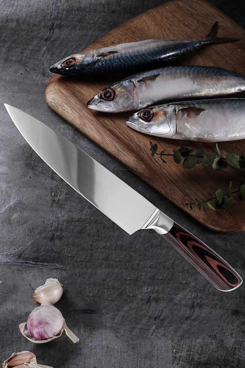 XITUO 4 pcs high quality Very sharp Chef knife 7CR17Mov stainless steel kitchen knives Mirror blade Santoku Knife Cooking Tool