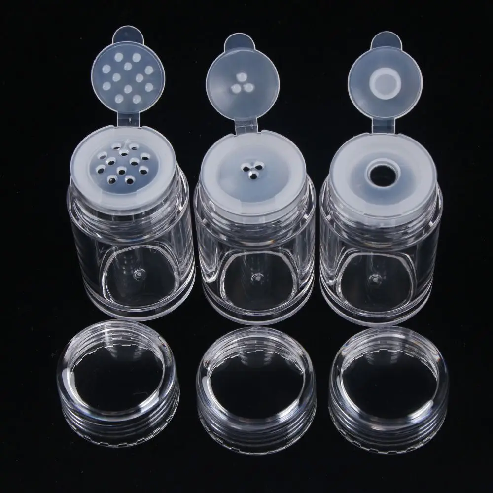 

10ml Clear Empty Cosmetic Sifter Loose Powder Jars 1PC Container Screw Lid DIY Bottle For Makeup Tools Refillable Bottles