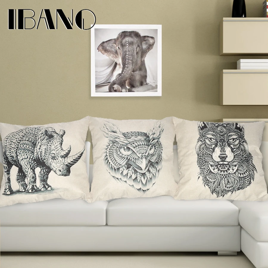 2016 Animal Decorative throw Pillows case Linen Cotton Cushion Cover Creative decoration for ...