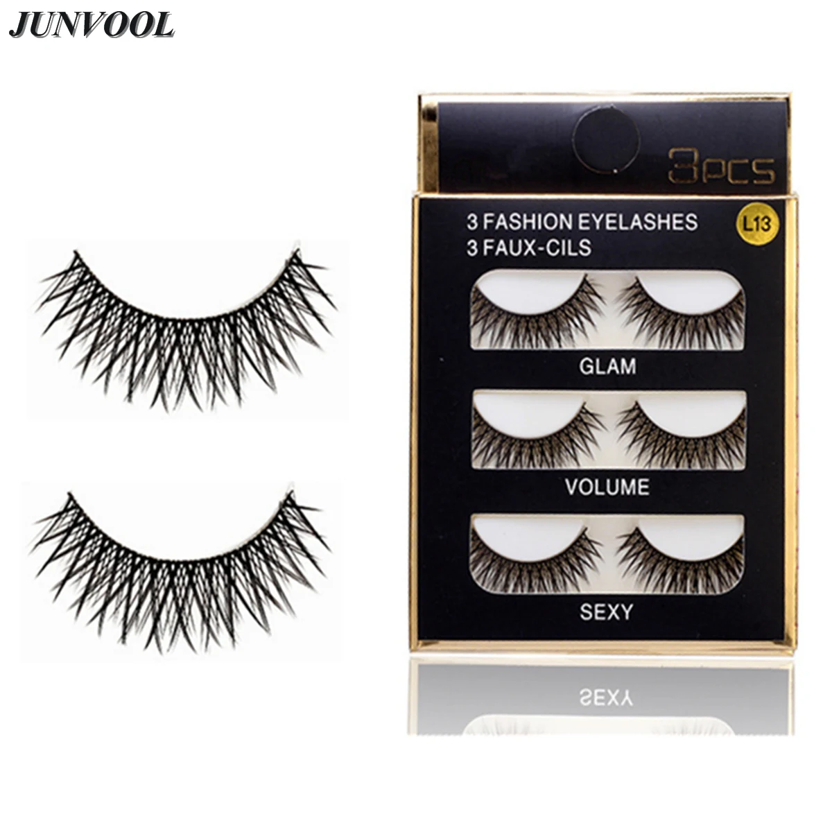 Cheap False Eyelashes 3Pair/Lot Crisscross Eye Lashes Extensions Black