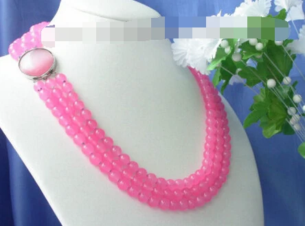 

Hot sell Noble- hot sell new - 0058 natural round Pink Jade beads Necklace