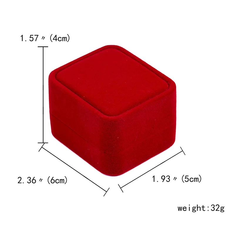 1 шт., квадратная Свадебная бархатная коробка для колец, черное/красное/синее кольцо, коробка для хранения, подарочная упаковочная коробка для ювелирных украшений, складной чехол для хранения - Цвет: 5x6x4cm