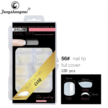 

Fengshangmei 120pcs ABS Fake Nails Professional Design Round False Nail Tips