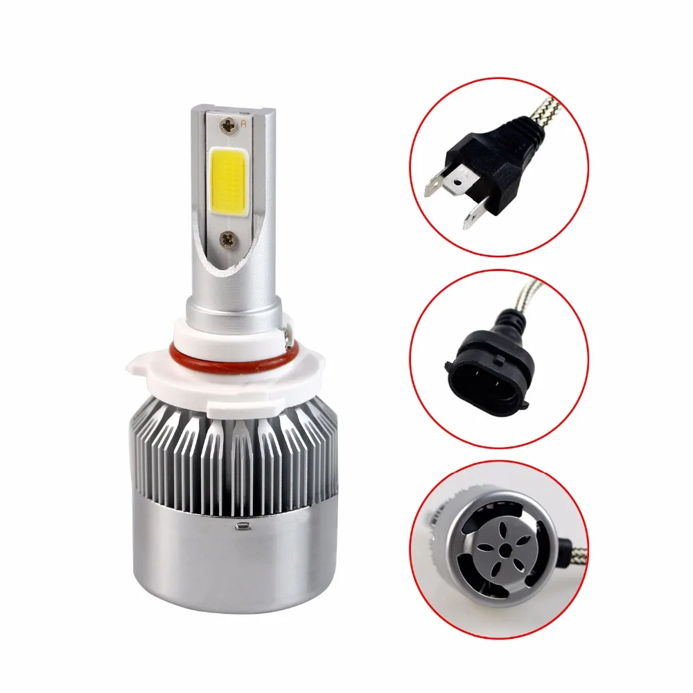 2x H7 LED H11 H4 Hi/Lo H1 H3 H8 HB1 HB3 HB4 HB5 H10 HIR2 H13 H16 H27 Автомобильные фары лампы 6000K COB C6