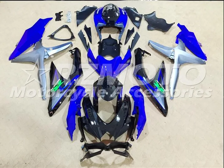 

ACE KITS New ABS Injection Fairings Kit Fit For SUZUKI GSX-R600 GSX-R750 K8 2008 2009 GSX-R600 k8 08 09 Black Blue t3