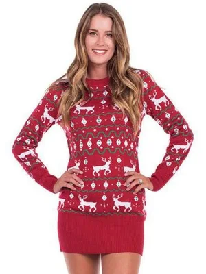 

Hot Sale New Arrival Winter Female Clothing Popular In Occident Sexy O-neck Christmas Print Long-Sleeved Bodycon Dress ED0967