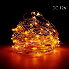 Гирлянды 10 м, 20 м, 30 м, 50 м, 12 в постоянного тока, водонепроницаемые, серебряные, медные провода, рождественские, праздничные, вечерние, свадебные украшения, светодиодный, гирлянда