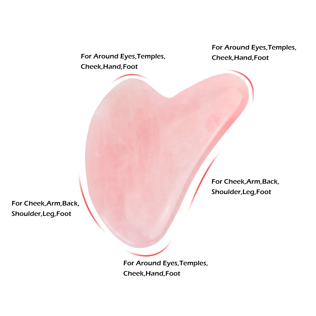 Натуральный розовый кварц Нефритовый камень Guasha массажный инструмент акупунктура спа терапия Gua Sha массажер соскабливающая доска для лица ног тела - Цвет: Heart