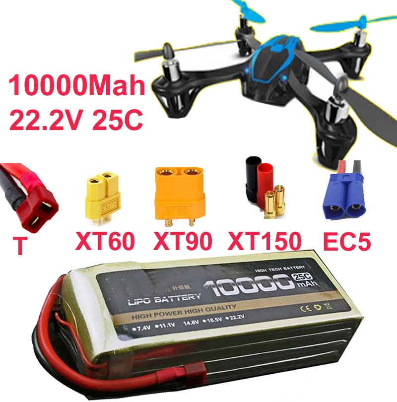 6s 25c 22 2v 10000mah battery font b drone b font battery aircraft li poly battery
