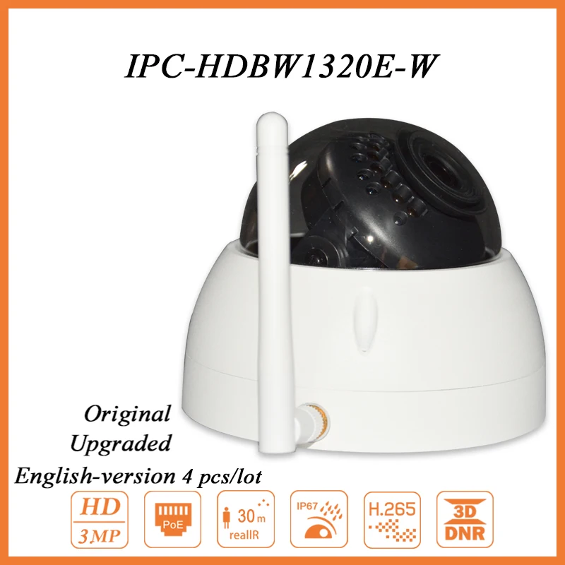 

DH-IPC-HDBW1320E-W 3MP HD CMOS Mini Dome Camera Wireless Security Network Camera for Baby Monitoring IR 30m 4pcs/lot