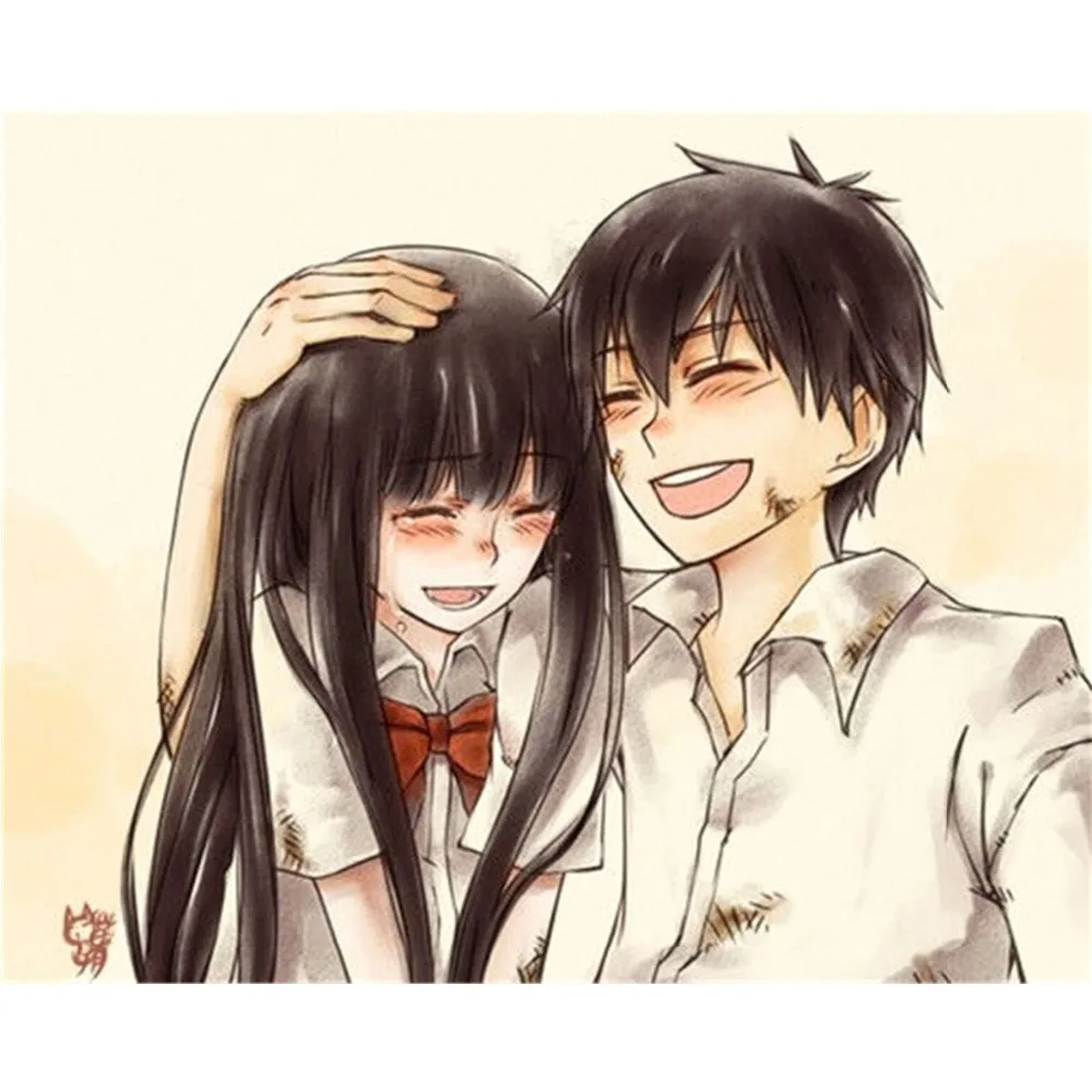 5D DIY Diamond Painting Japanese anime couple Mosaic Embroidery Needlework Cross Stitch Unfinished diamond embroidery | Дом и сад