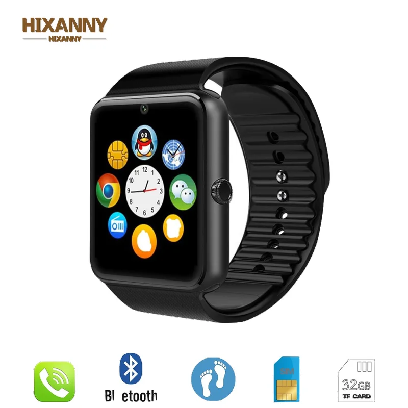 

HIXANNY Bluetooth SmartClock GT08 Clock With Sim Map Slot Push Message Bluetooth Connectivity Android and IPhone Smartwatch GT08