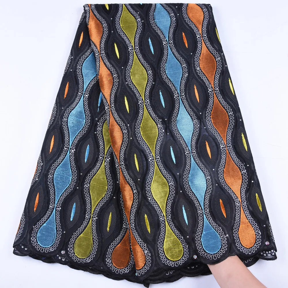 

Latest Muti Color African Swiss Voile Lace In Switzerland High Quality Nigerian Swiss Cotton Lace Fabric For Every Dress F1665