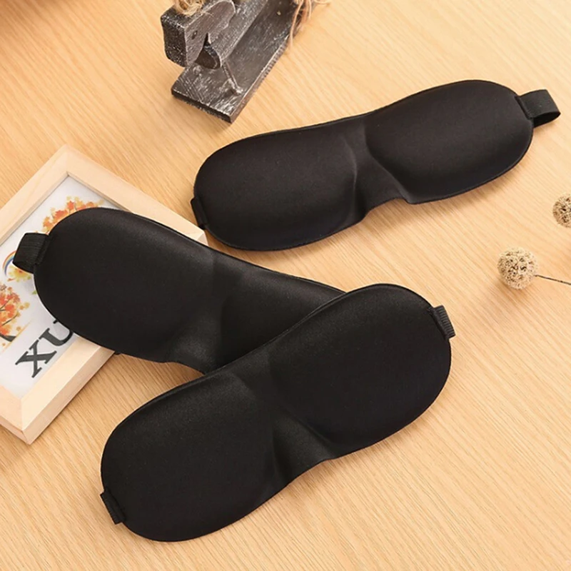 1PC Black Sleep Mask Blindfold Eye Mask Travel Sleep Soft Natural