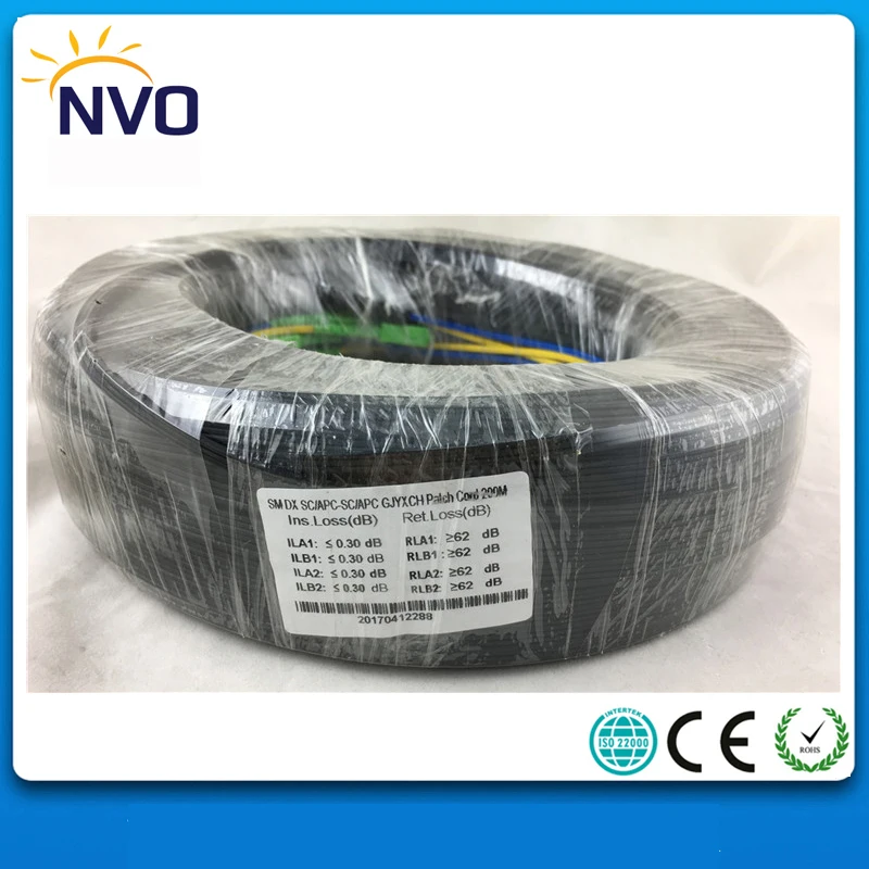 

300M 4cores SM G657A1 GJYXCH SC/UPC-SC/UPC LSZH Black Jacket FTTH Fiber Optic Drop Cable Patch Cord Jumper