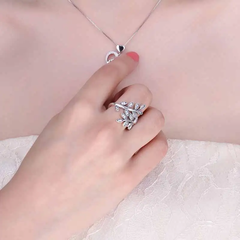 Jewelrypalace 925 Sterling Silver Olive Cubic Zirconia Statement Rings For Women Grandmother Daughter Beautiful Refined Ring