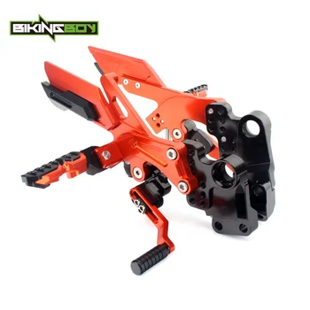 

BIKINGBOY Full Set Billet Aluminum Alloy rearsets footpegs footrests rear set For KTM Duke 125 200 2011 2012 2013 2014 11 12 13