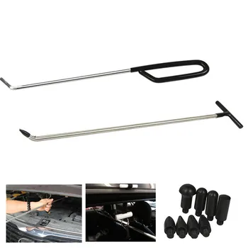 

FURUIX PDR Tools 2 pcs PDR Puller Rod Hooks Tool Set Push Rod with 8 pcs Tap Down Heads Dent Puller Kit for Repair Car Body Dent