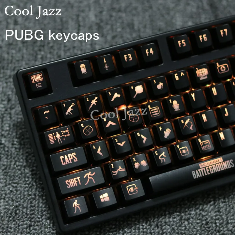 Колпачки для клавиш Cool Jazz ABS PUBG колпачки с подсветкой PLAYERUNKNOWNS BATTLEGROUNDS 104 ANSI