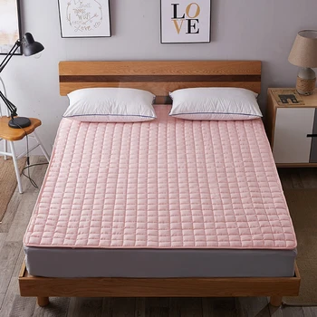 

Solid color Quilted Mattress Covers Protector Pad Sanding Protective Cover Elastic Bandage Quilting Washable Collapsible #a