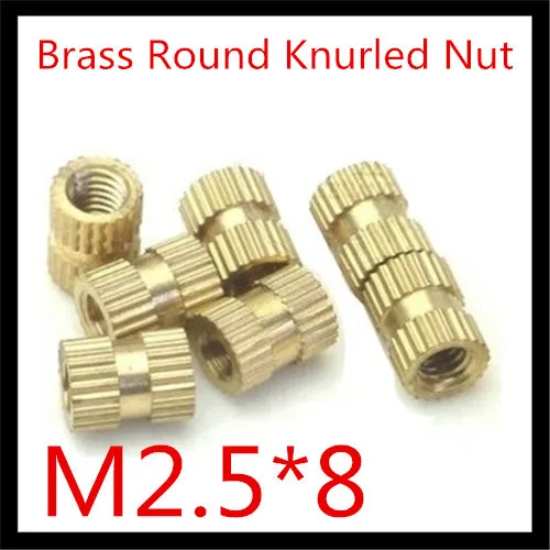 

1000Pcs/Lot Factory Direct Sale M2.5*8 Brass Round Knurled Insert Nut