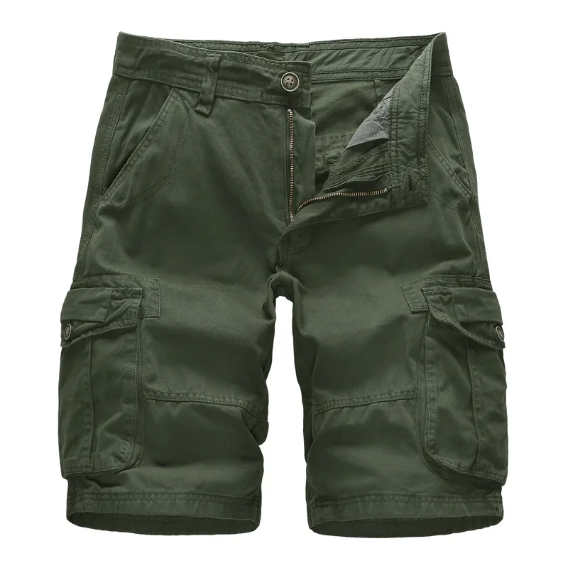 Cotton Mens Cargo Shorts Fashion Male Solid Color Shorts Multi-Pocket Casual Camo Outdoors Tolling Homme Short Cargo Trousers Cotton Mens Cargo Shorts Fashion Male Solid Color Shorts Multi-Pocket Casual Camo Outdoors Tolling Homme Short Cargo Trousers