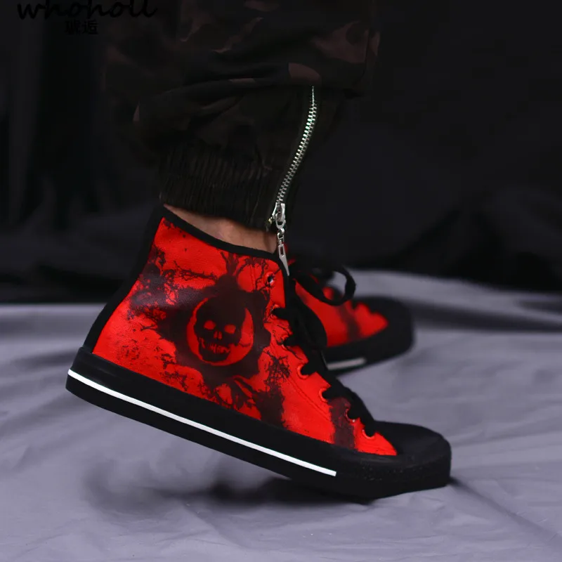 

Plus size 45 Man Couple Print Canvas Shoes Lovers High-top Canvas Causal Shoes for Man Fashion Breathable Sneakers Trainer Shoes