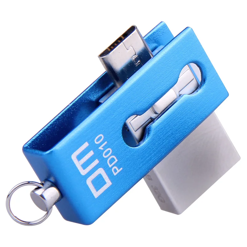 DM PD010 USB Flash Drive, 32GB Metal OTG Pendrive High Speed USB Memory