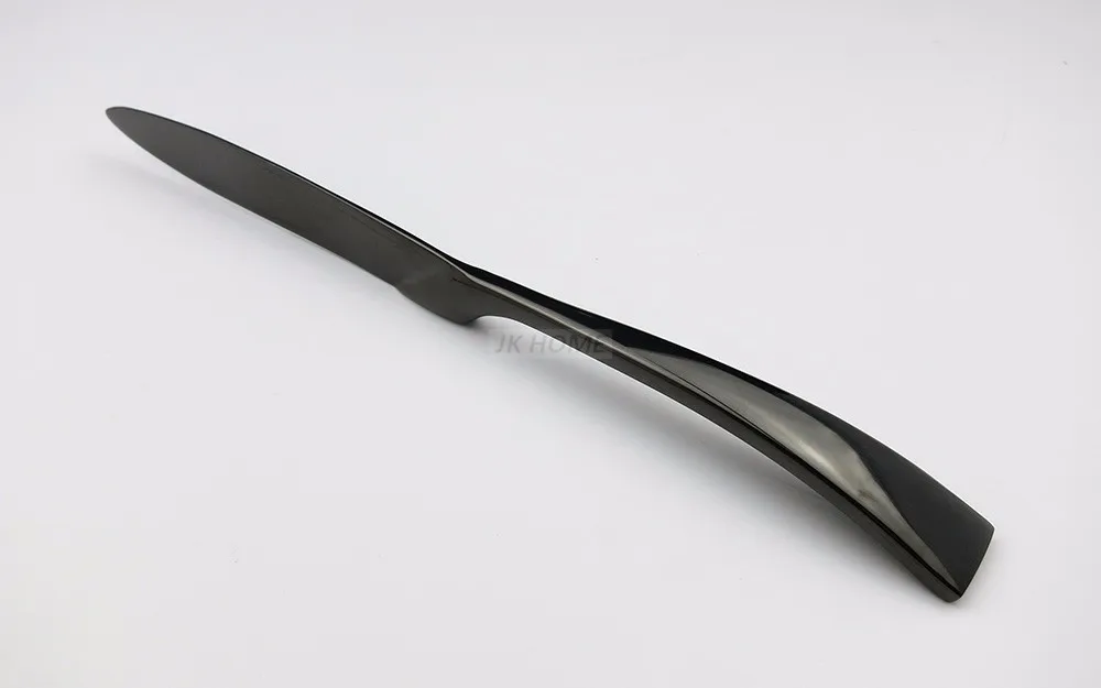 JANKNG 24-шт зеркальный черный набор посуды 18/10 из нержавеющей стали столовые приборы стейк Untensils нож вилка столовый набор столовых приборов