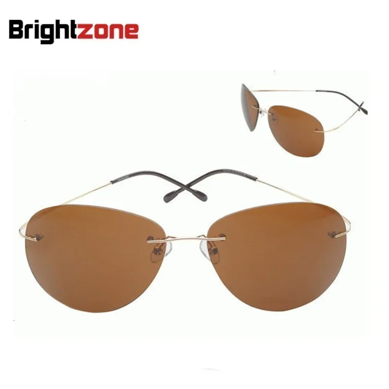 

Free Shipping 9 colors rimless frame non-screw memory titanium flexible Polarized Sunglasses sun-shade eyeglasses Eyecare S2014