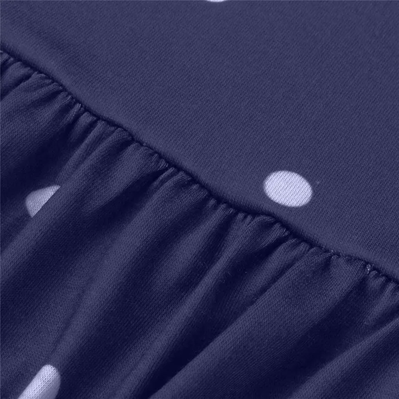  New Women Summer Fashion Pleated Polka Dot Pocket Loose Swing O-Neck Casual Midi Dress Elegant Lady Holiday Daily Dress #4R08 (48)