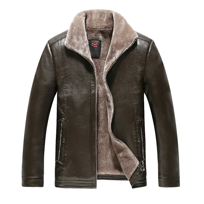 Мужская куртка размера плюс 8XL 7XL, натуральная зимняя куртка из искусственного меха, овчина, мужская куртка с отложным воротником, натуральная кожаная куртка - Цвет: 1