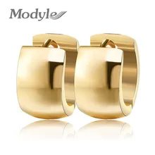 Mostyle Новая мода полированный золотой цвет 316L нержавеющая сталь маленькие серьги для женщин