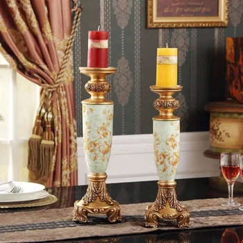 

retro luxury decor decoration crafts resin Candlestick Home Furnishing festive candles Taiwan table furnishings