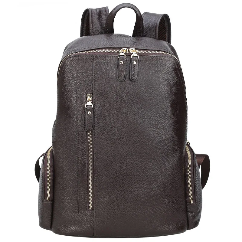 Женский рюкзак из натуральной кожи, 14 дюймов, рюкзак для ноутбука, рюкзак для подростка, мужской мини рюкзак, Водонепроницаемый Большой Вместительный школьный рюкзак