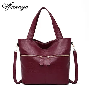 

Vfemage Soft Leather Bag Women Handbags Large Capacity Tote Bag Female Shoulder Bag Ladies Top-Handle Messenger Bags Sac a Main