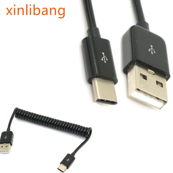 

1M 3M Stretch USB-C 3.1 Type C Male to Standard USB 2.0 Male Data Spring Cable for Nokia N1 innos D6000 Letv 1 pro Mobile Phone