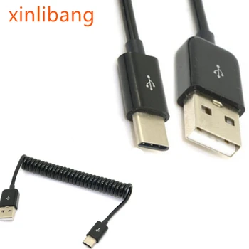 

1M 3M Stretch USB-C 3.1 Type C Male to Standard USB 2.0 Male Data Spring Cable for Nokia N1 innos D6000 Letv 1 pro Mobile Phone
