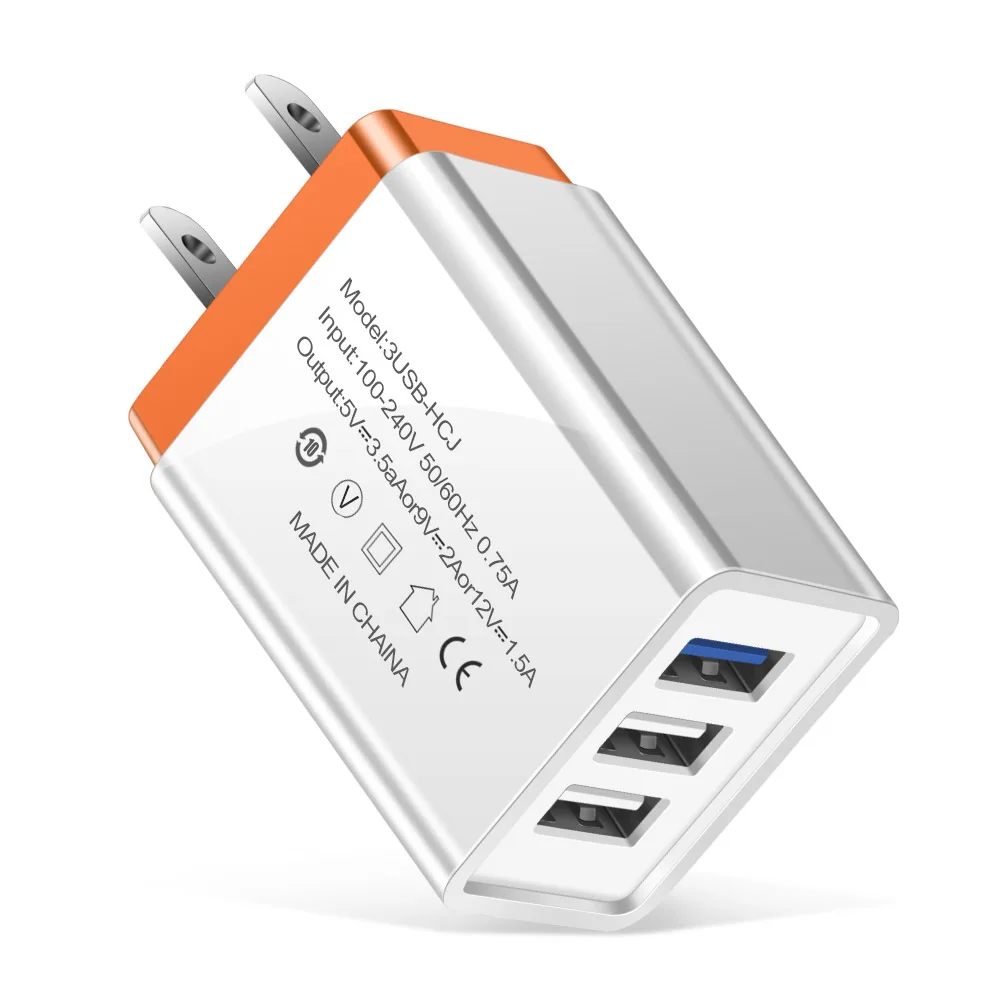 us plug charger orange