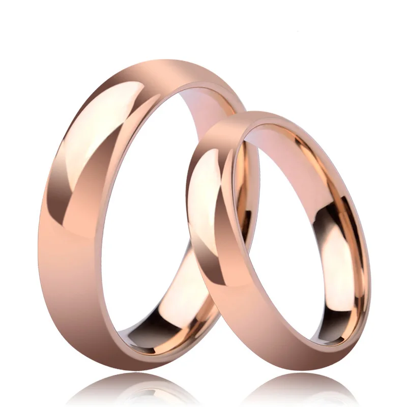 Набор колец из розового золота для влюбленных, 6 мм, вольфрамовое кольцо для пар, для мужчин, 4 мм, для женщин, таможенное гравирование имени, свободный размер от 6 до 14