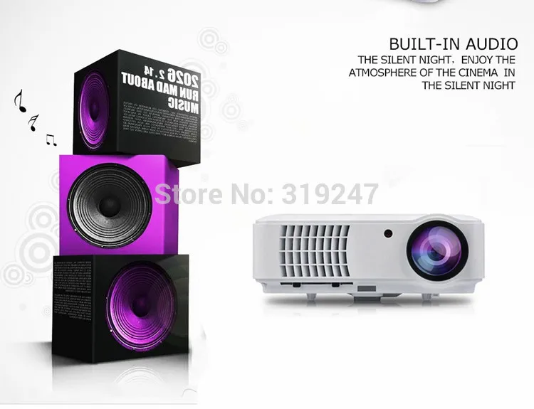 Звук Шарм Full HD светодиодный 3D проектор Поддержка 4K домашний кинотеатр
