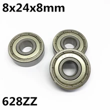 10 pcs 628ZZ 628-2RS 628-2Z R-2480ZZ 8 ball x 24x8 milímetros esferas Profundos do sulco do rolamento de esferas Em Miniatura rolamento de Alta qualidade 628Z