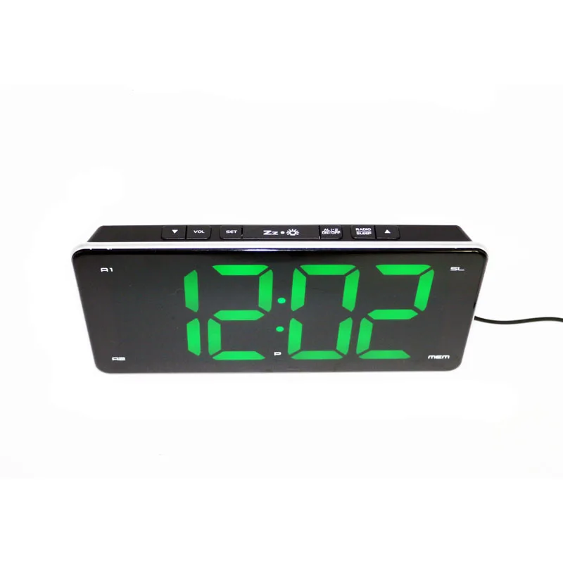 

Electronic clock LED radio double alarm light dark adjustment alarm clock meter
